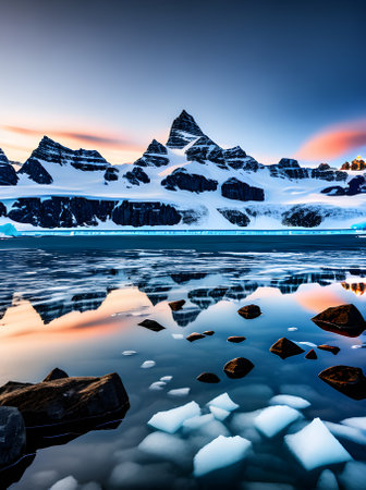 Sharp focus on high quality detailed Antarctica. Generative AI Generatedの素材
