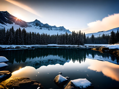 crisp Arctic imagery with stunning clarity. Generative AI Generatedの素材