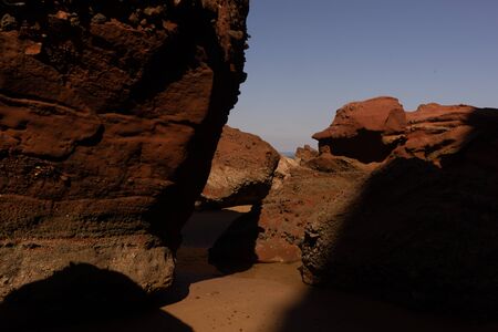 The cliffs and archs of Legzira. This are rock formations at the atlantic coast of south morocco