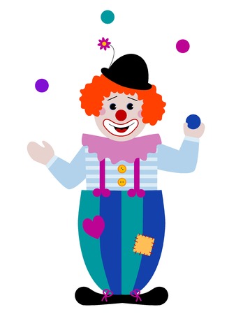 A clown juggling colorful ballsのイラスト素材