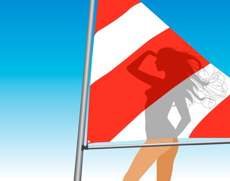 Sailing womenのイラスト素材
