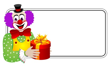 Clown with gift boxのイラスト素材