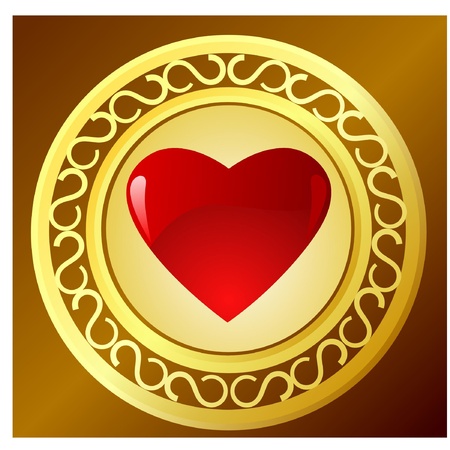 Red heart in a frameworkのイラスト素材
