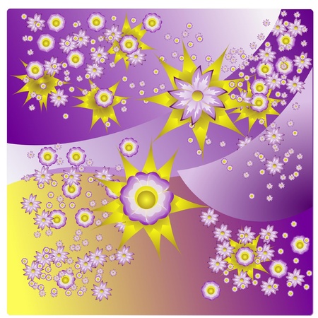 Vector illustration of autumnal background with flowersのイラスト素材