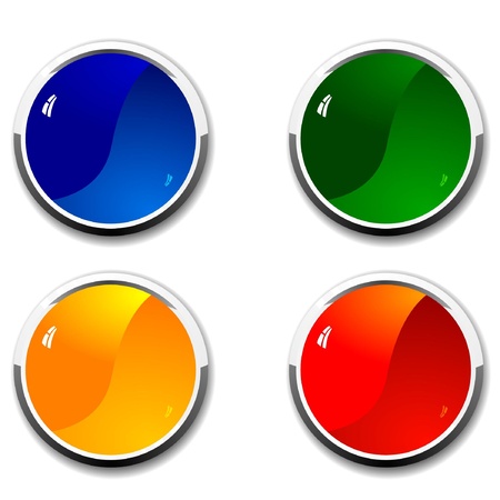 Vector set of colored buttonsのイラスト素材