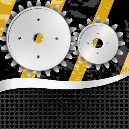 Vector illustration  of abstract metal background with gearsのイラスト素材