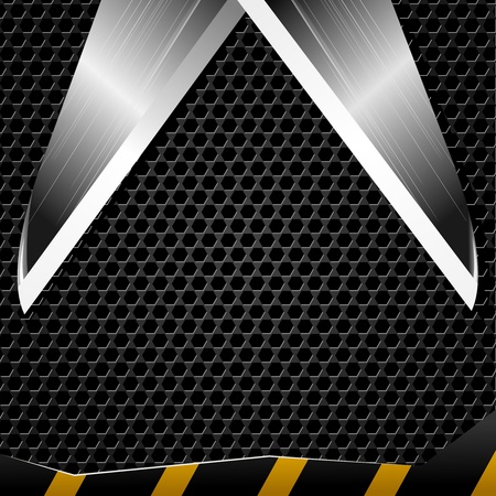 Vector illustration of abstract metal background with scissorsのイラスト素材