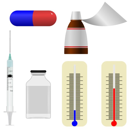 Set  of illustrations of medical  itemsのイラスト素材