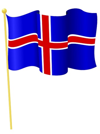 Vector illustration of the flag Icelandのイラスト素材