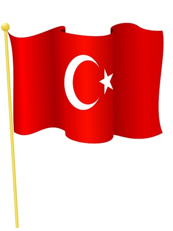 Vector illustration of the flag Turkeyのイラスト素材