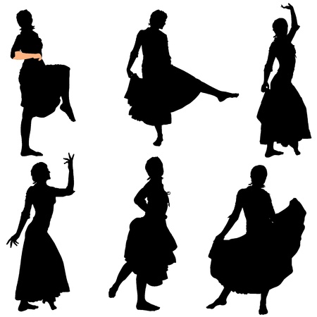 Collection of vector images of dancersのイラスト素材