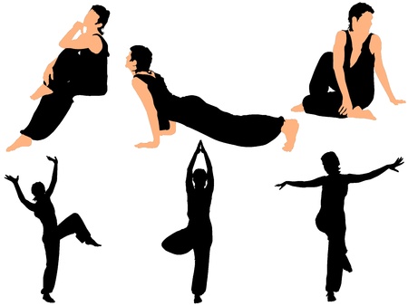 Collection of vector illustrations gymnastsのイラスト素材