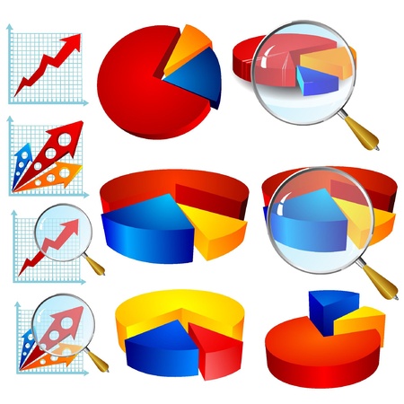 Vector collection of colorful diagrams for businessのイラスト素材