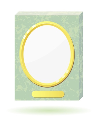 Vector illustration of a marble slab with a frame for photos.のイラスト素材