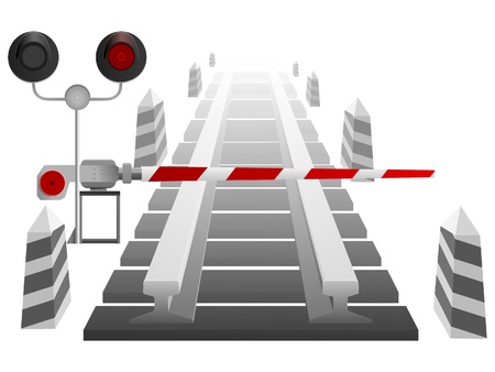 Vector illustration of a railway crossingのイラスト素材