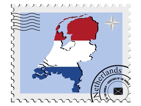 Vector stamp with the image maps of Netherlandsのイラスト素材