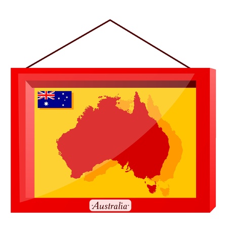 red frame with glass with the flag of Australiaのイラスト素材