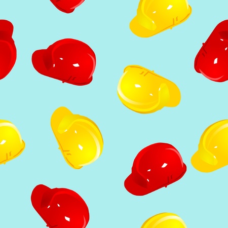 seamless texture with red and yellow helmetsのイラスト素材