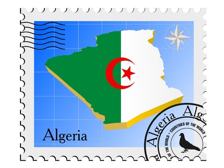 Vector stamp with the image maps of Algeriaのイラスト素材