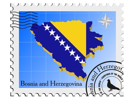 Vector stamp with the image maps of Bosnia and Herzegovinaのイラスト素材