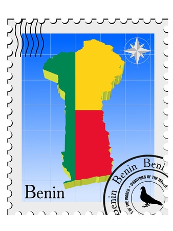 Vector stamp with the image maps of Beninのイラスト素材