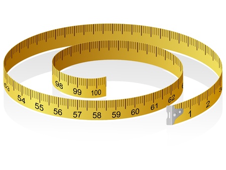 Vector illustration of a measuring tape with reflection Vector illustration of a measuring tape with reflection