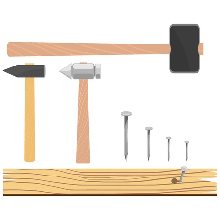 Vector illustration of a set of hammersのイラスト素材