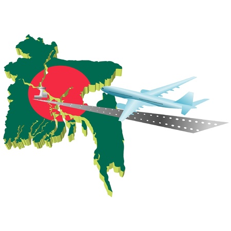 Air travel in Banglades のイラスト素材