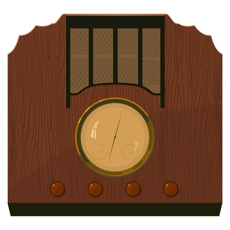 Vector illustration of an old  radio in  a wooden case. EPS10のイラスト素材