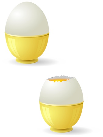 Vector illustration of eggs with yolkのイラスト素材