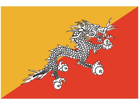 Vector illustration of the flag of Bhutaneのイラスト素材