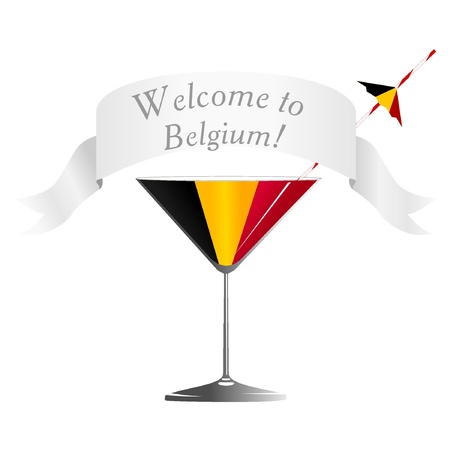 Illustration glass with national symbolics Belgium のイラスト素材