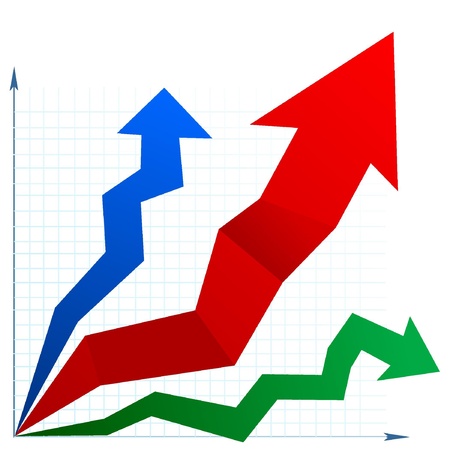 Diagram  with three colored arrowsのイラスト素材