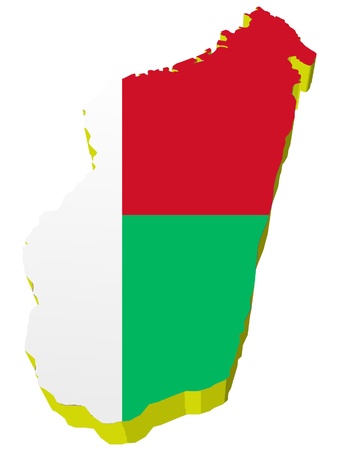 vectors 3D map of Madagascar のイラスト素材