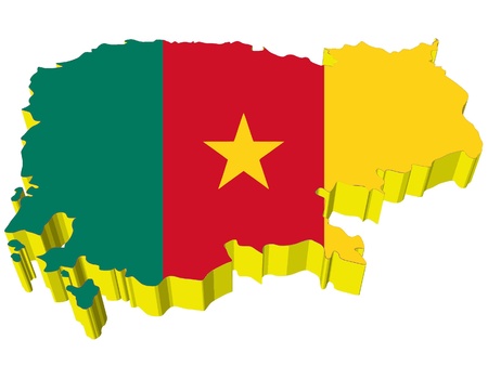 vectors 3D map of Cameroon のイラスト素材