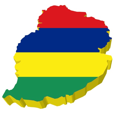 vectors 3D map of Mauritius のイラスト素材