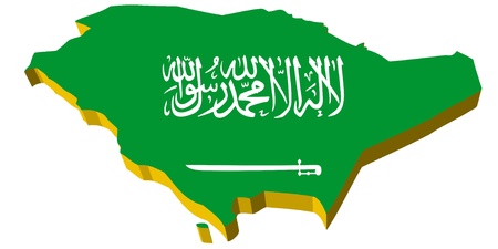 vectors 3D map of Saudi Arabiaのイラスト素材