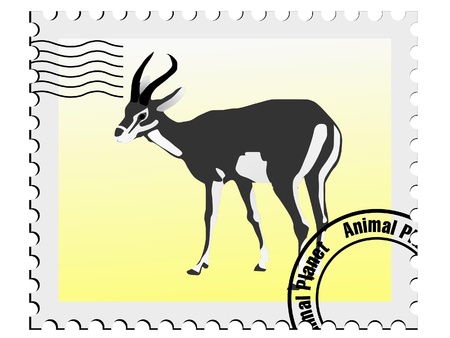 vector stamp with the image of an gazelle のイラスト素材