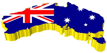 vectors 3D map of Australia のイラスト素材