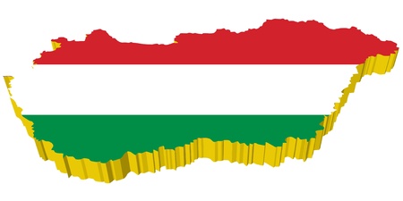 vectors 3D map of Hungary のイラスト素材