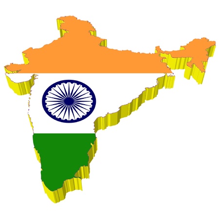 vectors 3D map of Indiaのイラスト素材