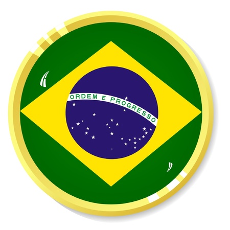 button with flag Brazilのイラスト素材
