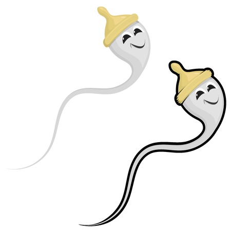 Cartoon illustration of a condoms in the capのイラスト素材