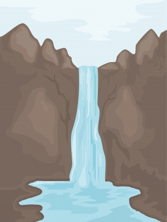 Illustration of a waterfall. eps10のイラスト素材
