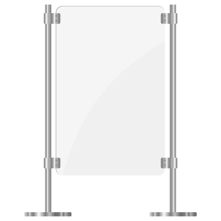 Illustration of a glass screen with metal racksのイラスト素材