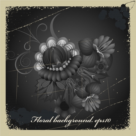 Traditional Petrikov painting on a dark backgroundのイラスト素材