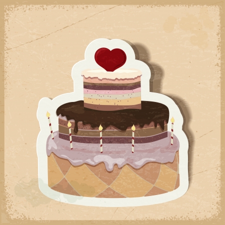Vintage card with a cake on Valentine's Day. eps10のイラスト素材