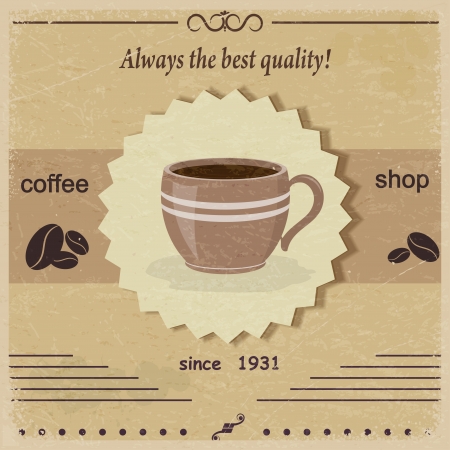 Vintage label coffee shop. eps10のイラスト素材