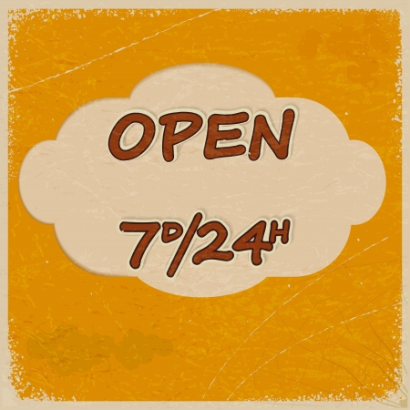 Vintage open sign with elements of grungeのイラスト素材