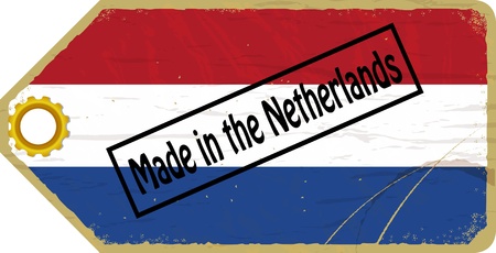 Vintage label with the flag of Netherlandsのイラスト素材
